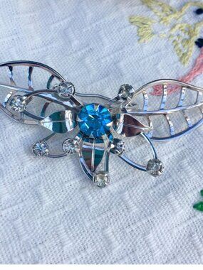 Vintage 1950s Butterfly Brooch, Vintage Butterfly Pin, MCM Butterfly Brooch
